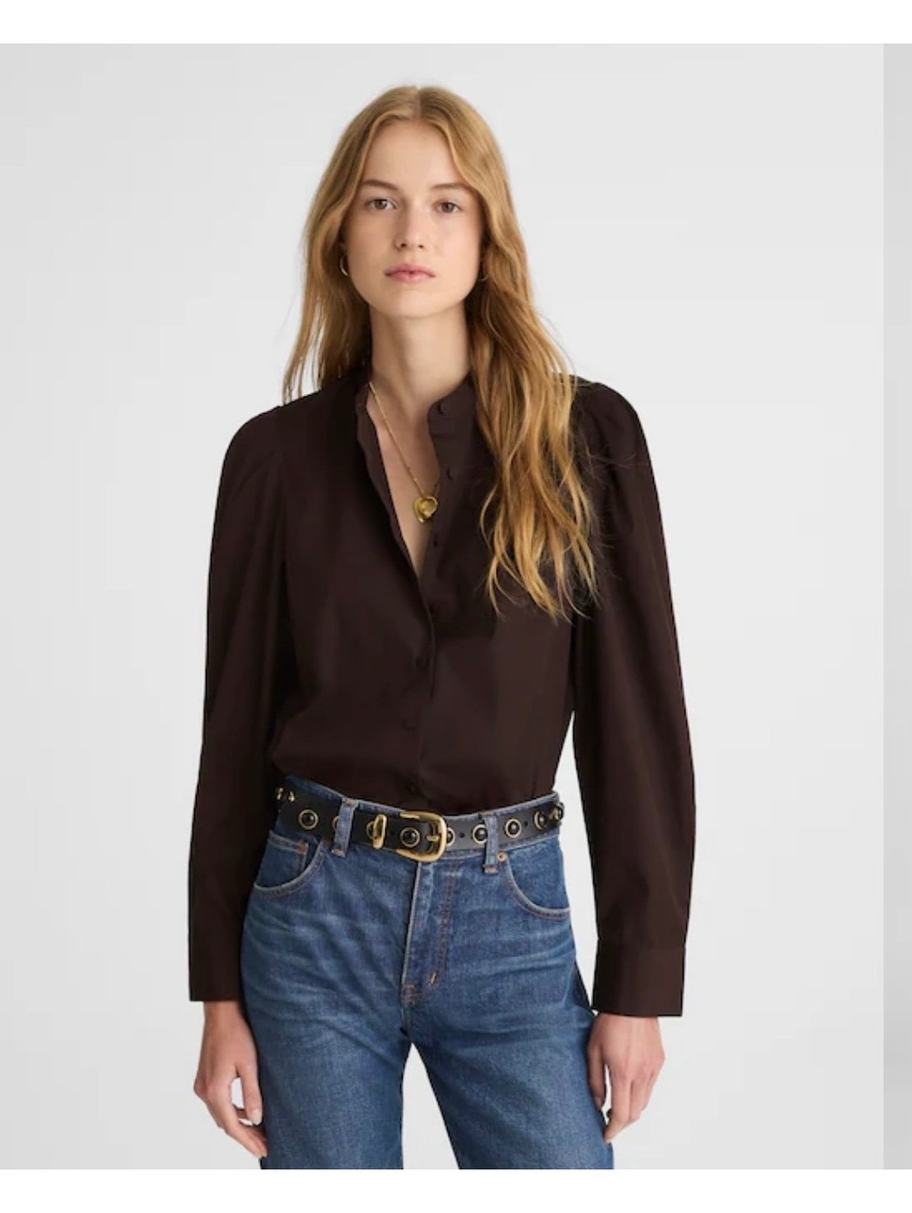 Madewell Button Up Shirt in Brown Size Medium